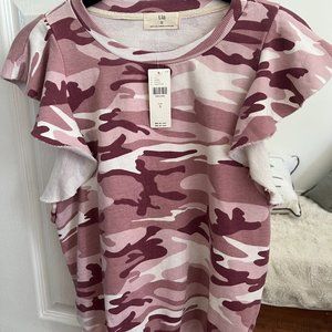 T.La for Anthropoligie Sleeveless pink camo Sweatshirt-Brand New Never Worn!